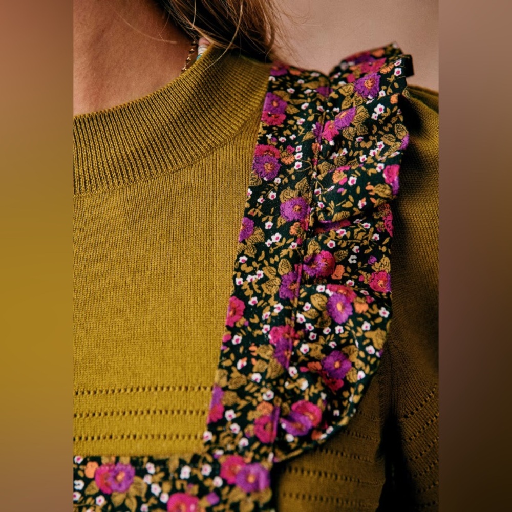 Sezane Pink Floral Ruffle-Strap Jumpsuit - Picture 7 of 12
